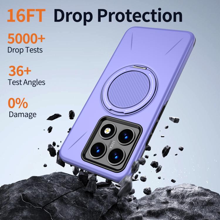 For Xiaomi 14T Pro Metal Rotation Holder MagSafe TPU Hybrid PC Phone Case