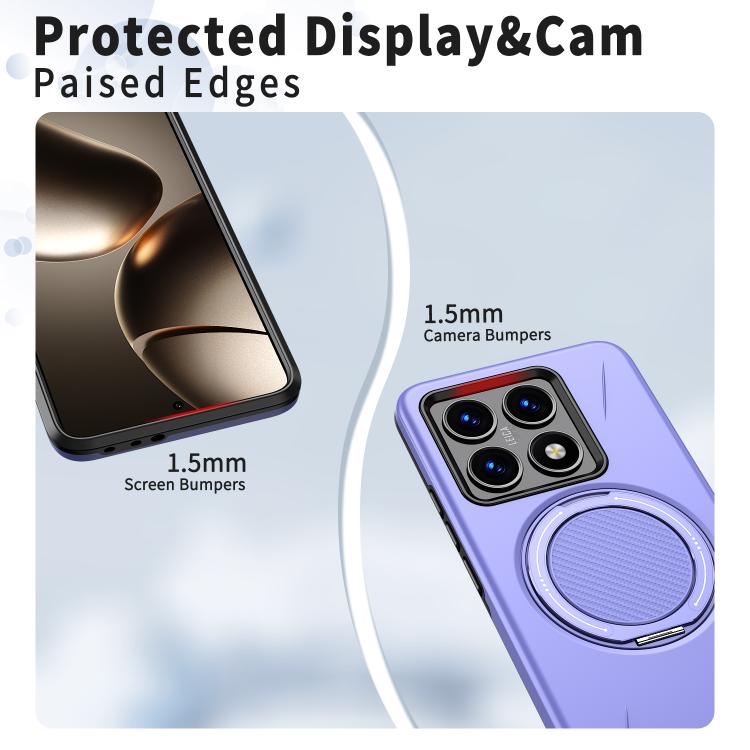 For Xiaomi 14T Pro Metal Rotation Holder MagSafe TPU Hybrid PC Phone Case
