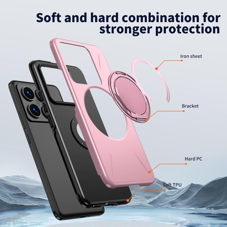 For Xiaomi 14T Pro Metal Rotation Holder MagSafe TPU Hybrid PC Phone Case