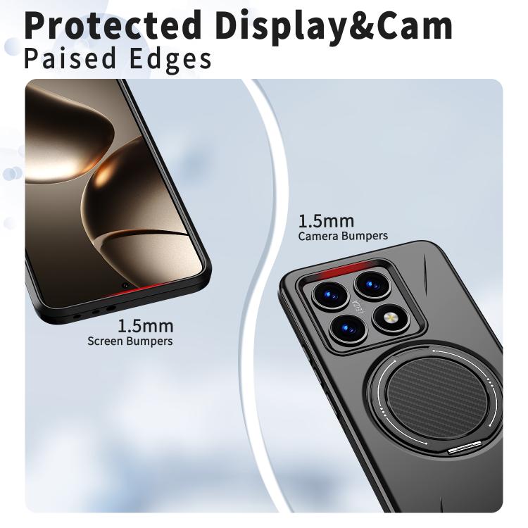 For Xiaomi 14T Pro Metal Rotation Holder MagSafe TPU Hybrid PC Phone Case
