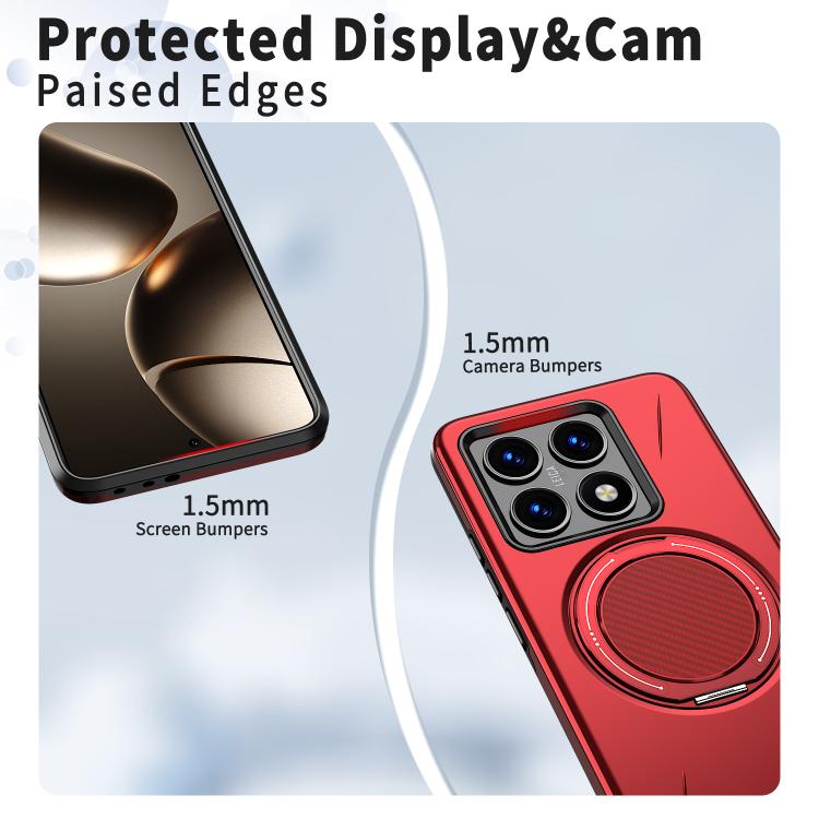 For Xiaomi 14T Pro Metal Rotation Holder MagSafe TPU Hybrid PC Phone Case