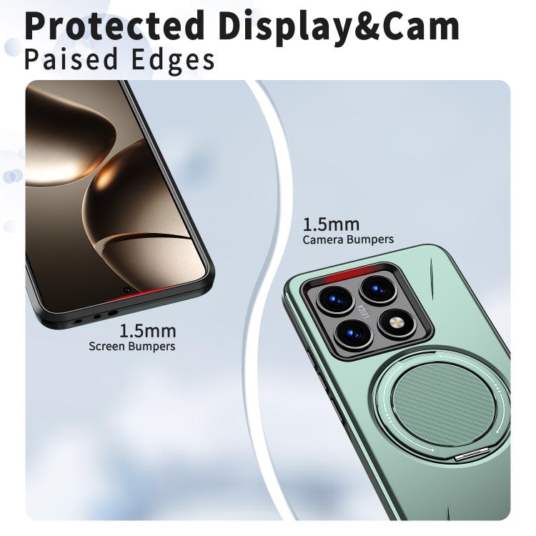 For Xiaomi 14T Pro Metal Rotation Holder MagSafe TPU Hybrid PC Phone Case