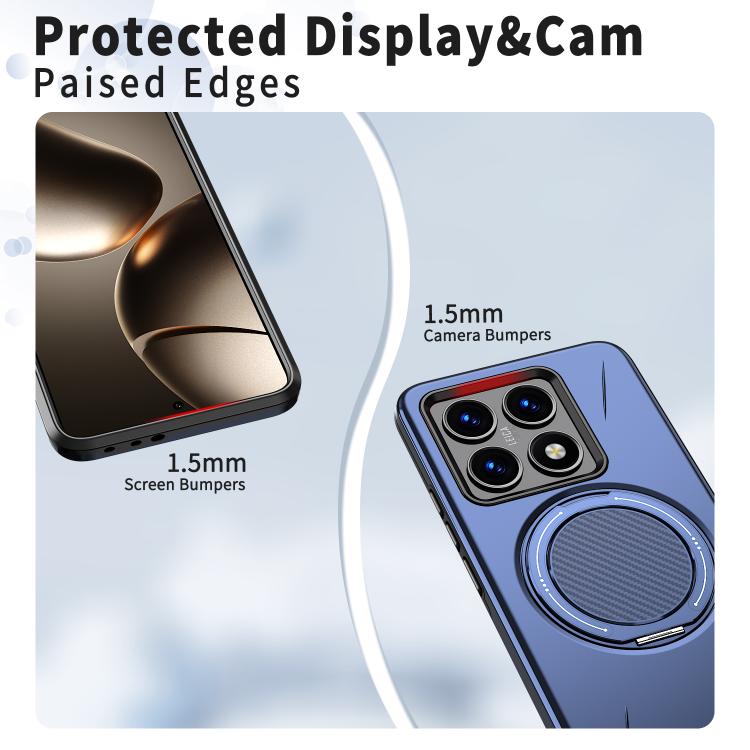 For Xiaomi 14T Pro Metal Rotation Holder MagSafe TPU Hybrid PC Phone Case