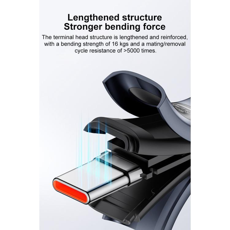 Yesido CA202 100W 5A Type-C to Type-C OLED Display Charging Data Cable, Length:1.2m - Black