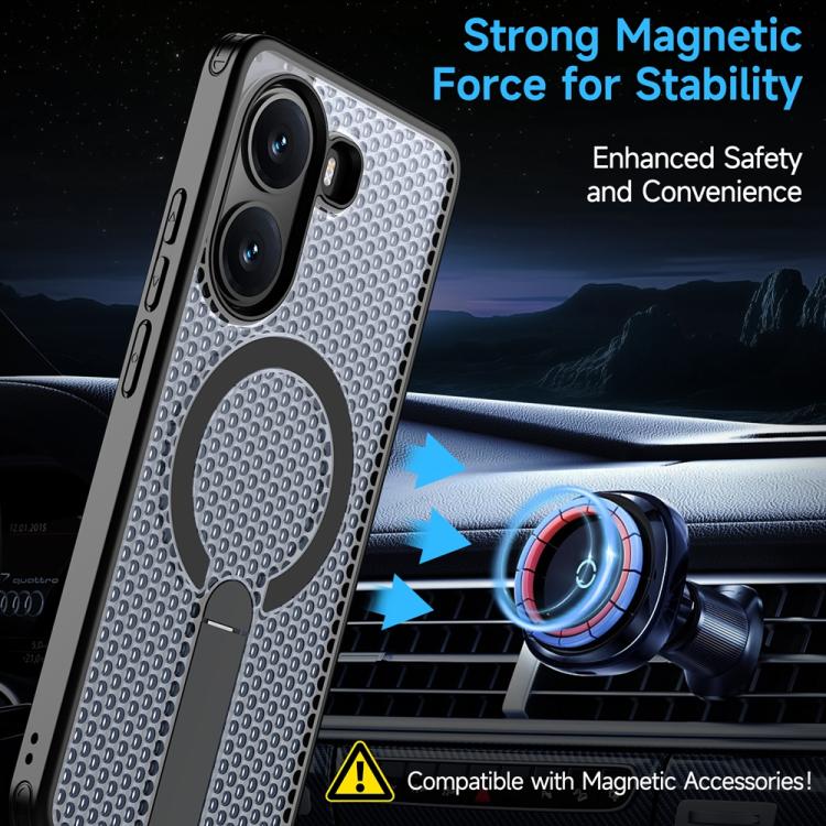 For Xiaomi Poco X7 Pro Honeycomb Cooling MagSafe Holder Phone Case