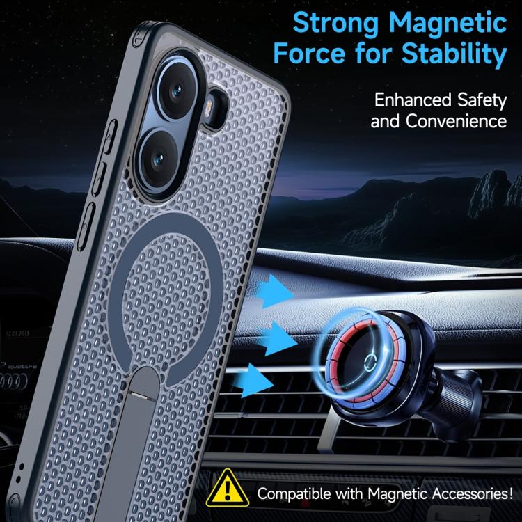 For Xiaomi Poco X7 Pro Honeycomb Cooling MagSafe Holder Phone Case
