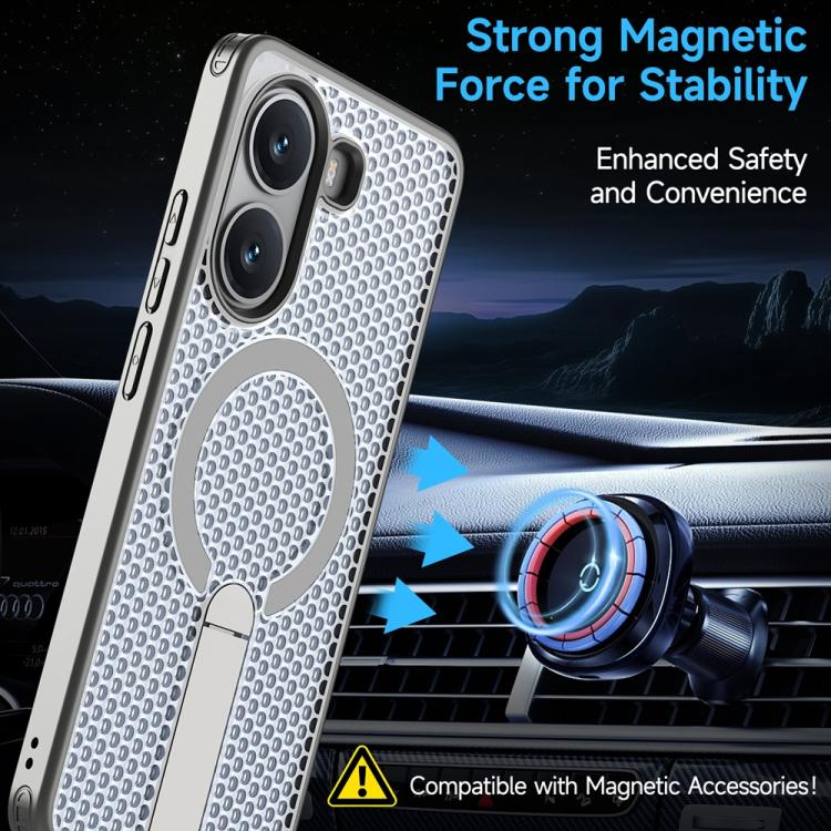 For Xiaomi Poco X7 Pro Honeycomb Cooling MagSafe Holder Phone Case