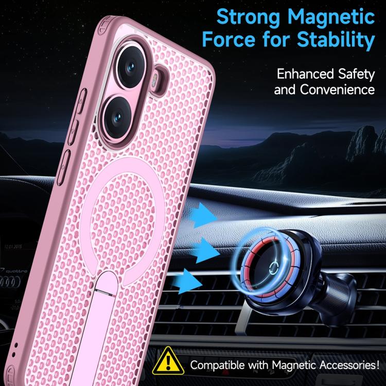 For Xiaomi Poco X7 Pro Honeycomb Cooling MagSafe Holder Phone Case