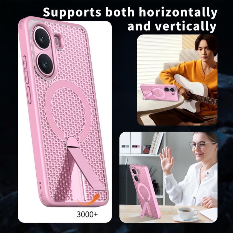 For Xiaomi Poco X7 Pro Honeycomb Cooling MagSafe Holder Phone Case
