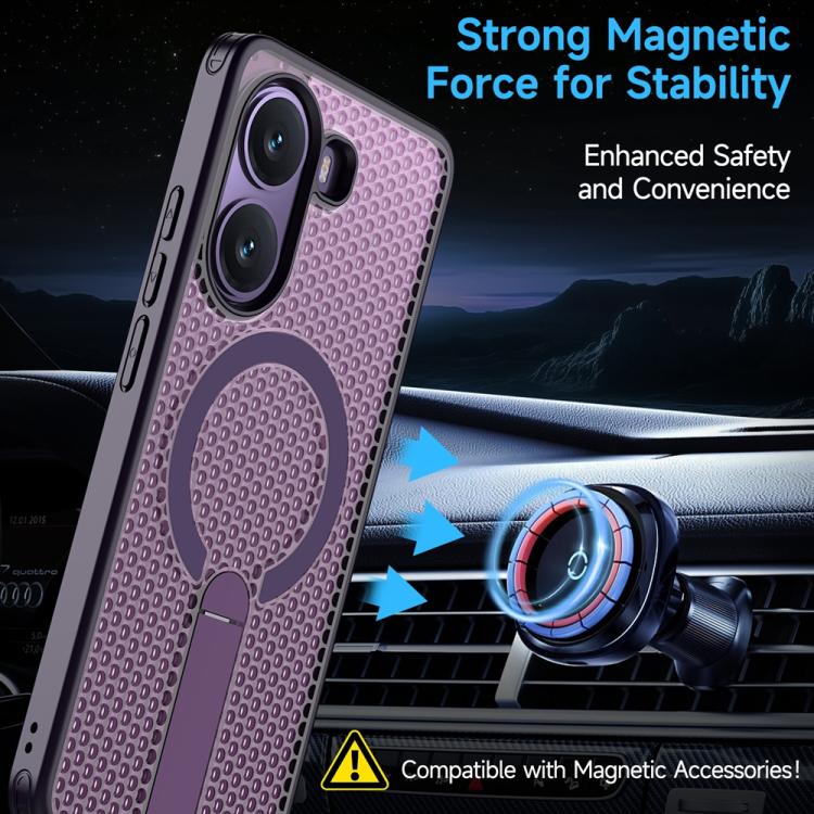 For Xiaomi Poco X7 Pro Honeycomb Cooling MagSafe Holder Phone Case