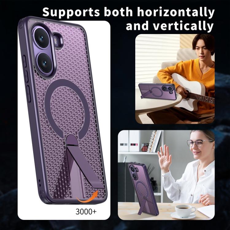 For Xiaomi Poco X7 Pro Honeycomb Cooling MagSafe Holder Phone Case