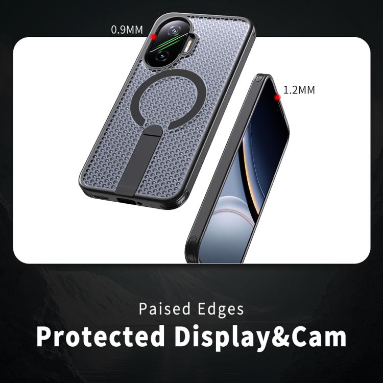 For Xiaomi Poco F7 / Redmi Turbo 4 Pro Honeycomb Cooling MagSafe Holder Phone Case