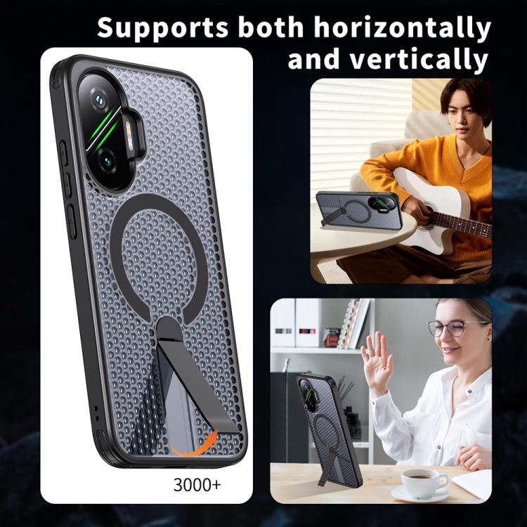 For Xiaomi Poco F7 / Redmi Turbo 4 Pro Honeycomb Cooling MagSafe Holder Phone Case