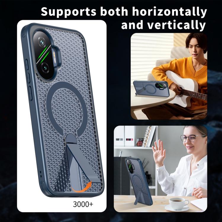 For Xiaomi Poco F7 / Redmi Turbo 4 Pro Honeycomb Cooling MagSafe Holder Phone Case