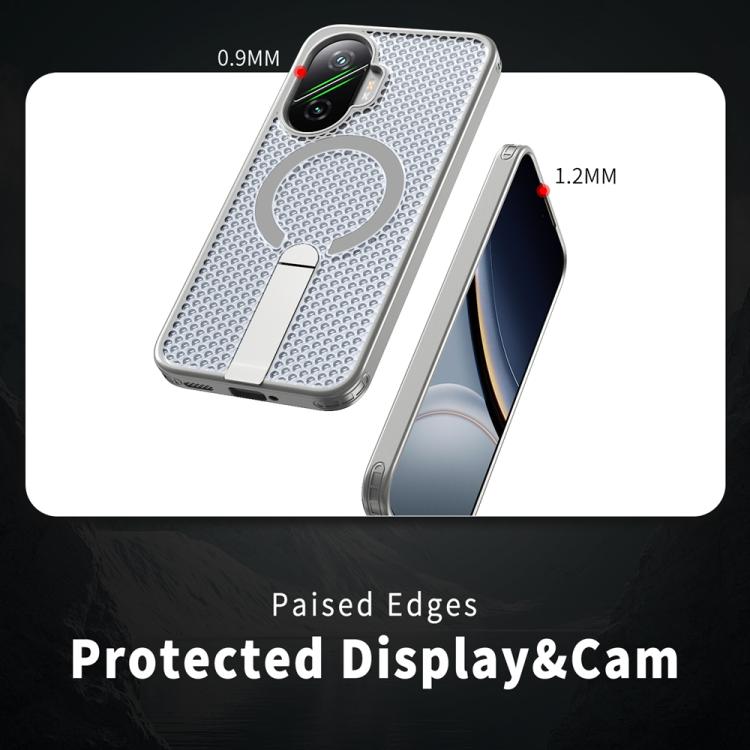 For Xiaomi Poco F7 / Redmi Turbo 4 Pro Honeycomb Cooling MagSafe Holder Phone Case