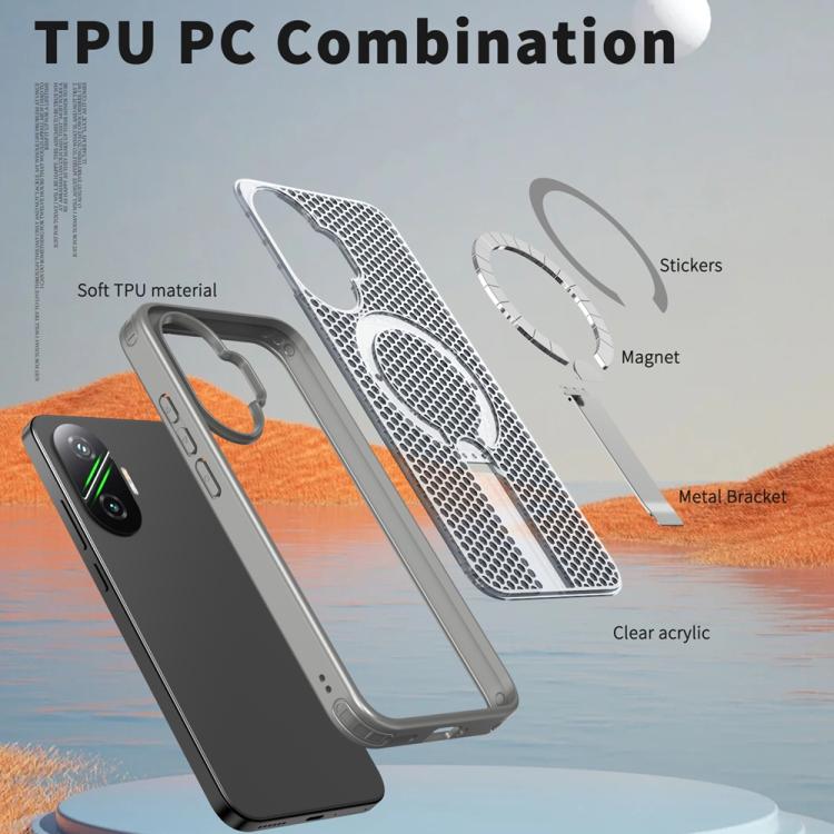 For Xiaomi Poco F7 / Redmi Turbo 4 Pro Honeycomb Cooling MagSafe Holder Phone Case
