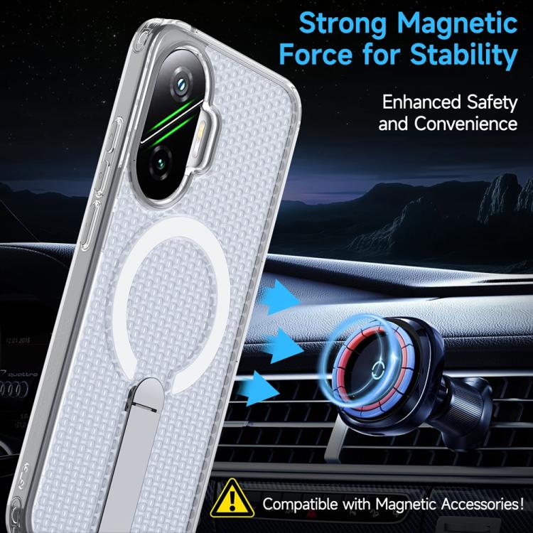 For Xiaomi Poco F7 / Redmi Turbo 4 Pro Honeycomb Cooling MagSafe Holder Phone Case
