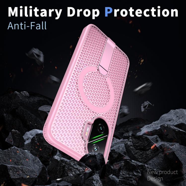 For Xiaomi Poco F7 / Redmi Turbo 4 Pro Honeycomb Cooling MagSafe Holder Phone Case