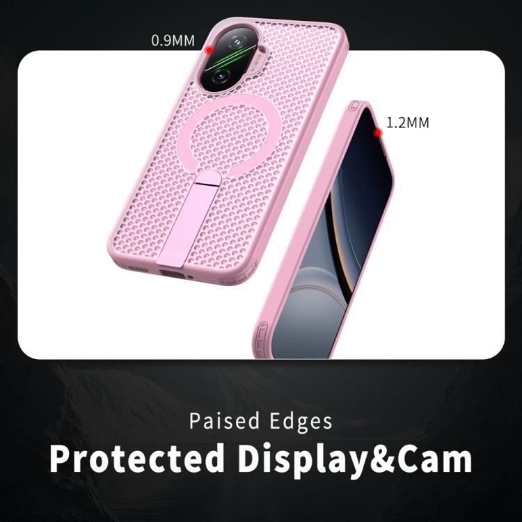 For Xiaomi Poco F7 / Redmi Turbo 4 Pro Honeycomb Cooling MagSafe Holder Phone Case