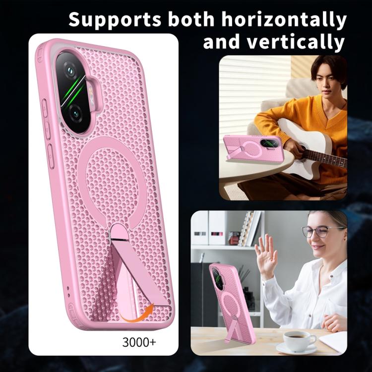 For Xiaomi Poco F7 / Redmi Turbo 4 Pro Honeycomb Cooling MagSafe Holder Phone Case