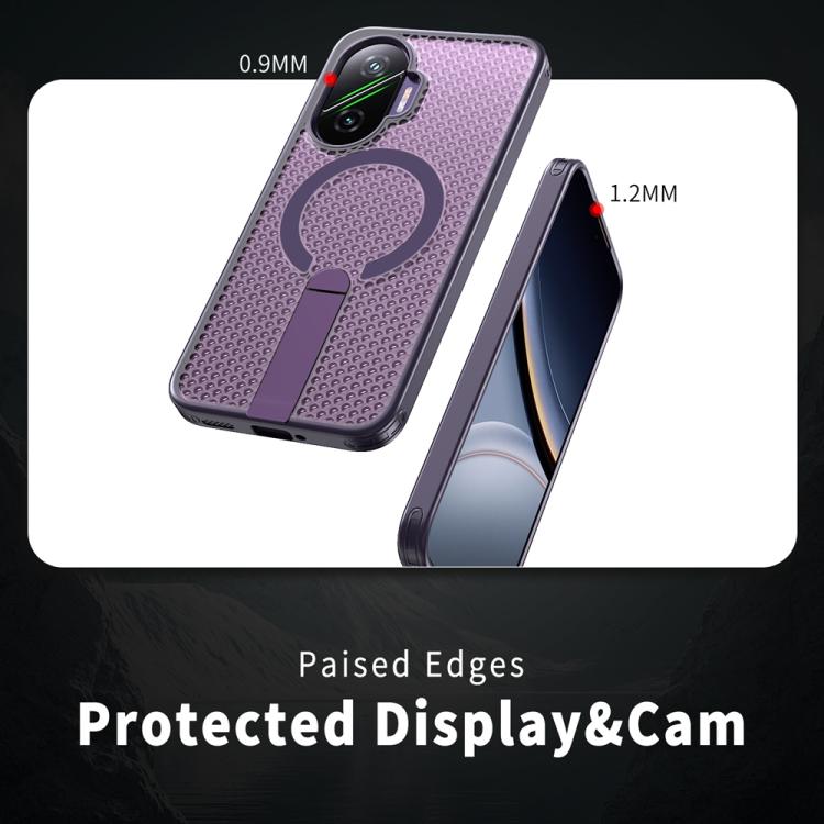 For Xiaomi Poco F7 / Redmi Turbo 4 Pro Honeycomb Cooling MagSafe Holder Phone Case