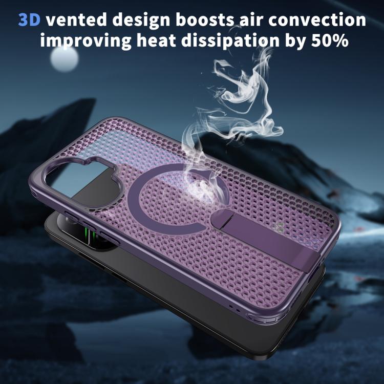 For Xiaomi Poco F7 / Redmi Turbo 4 Pro Honeycomb Cooling MagSafe Holder Phone Case