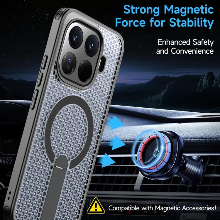 For Xiaomi 15T Pro 5G Honeycomb Cooling MagSafe Holder Phone Case