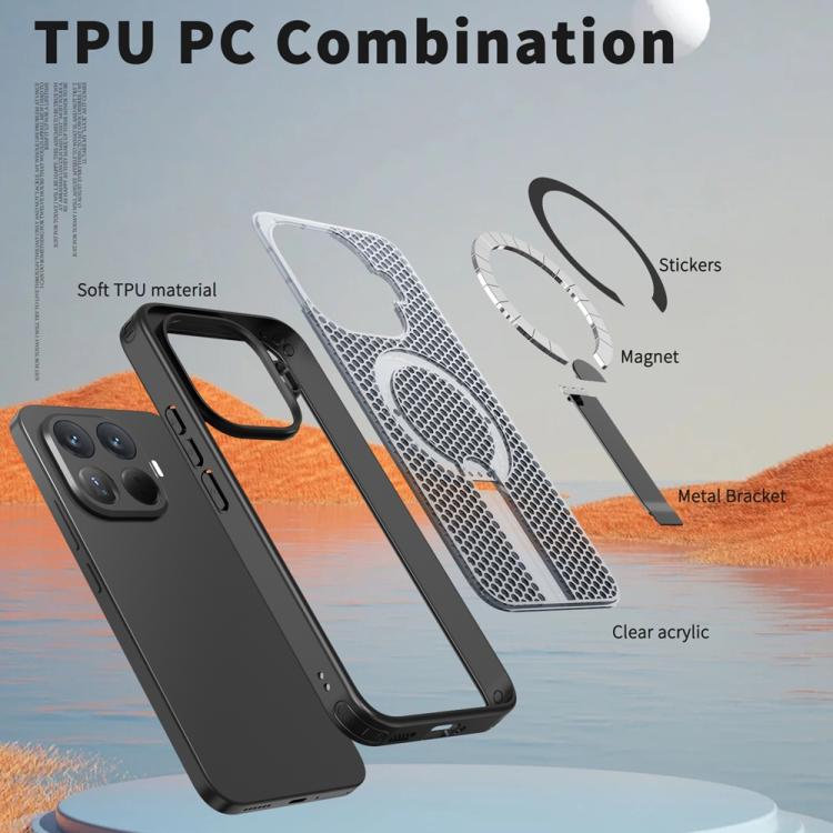 For Xiaomi 15T Pro 5G Honeycomb Cooling MagSafe Holder Phone Case