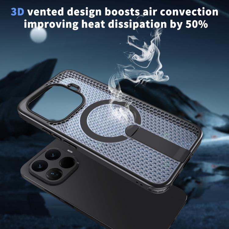 For Xiaomi 15T Pro 5G Honeycomb Cooling MagSafe Holder Phone Case