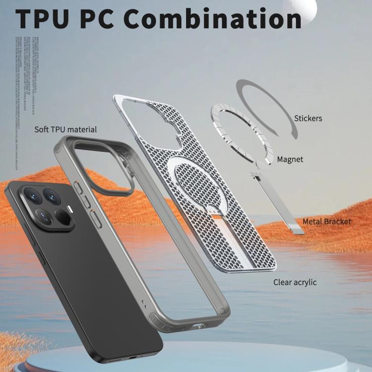 For Xiaomi 15T Pro 5G Honeycomb Cooling MagSafe Holder Phone Case