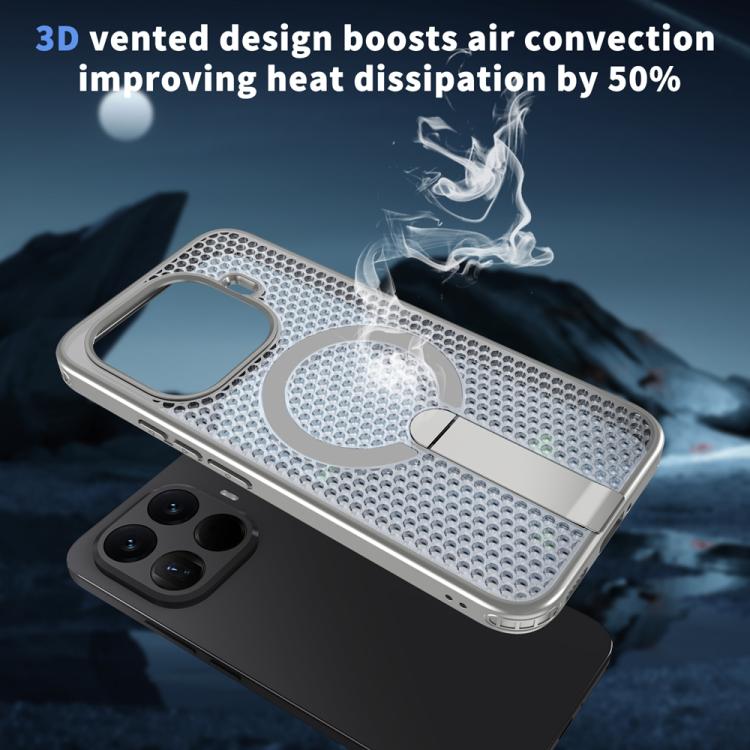 For Xiaomi 15T Pro 5G Honeycomb Cooling MagSafe Holder Phone Case