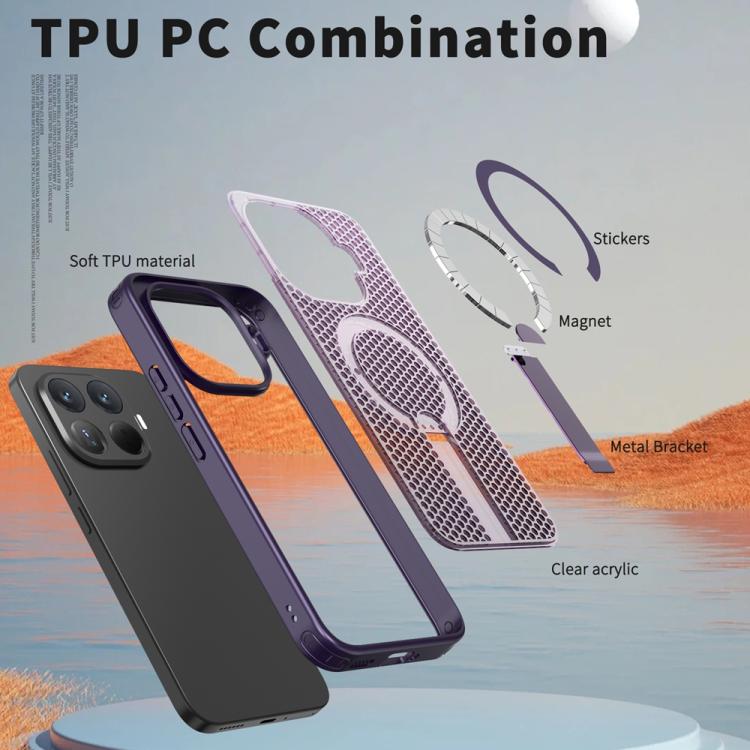 For Xiaomi 15T Pro 5G Honeycomb Cooling MagSafe Holder Phone Case