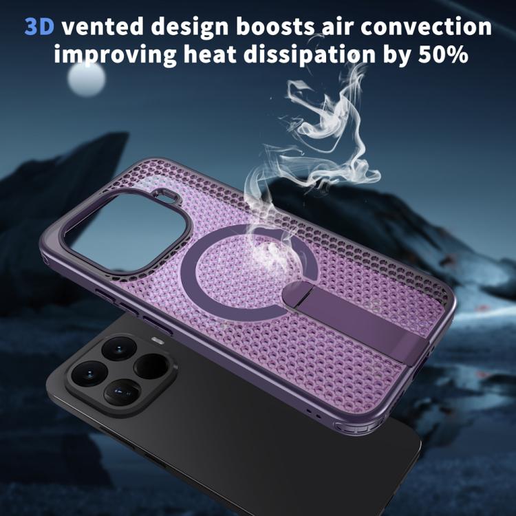 For Xiaomi 15T Pro 5G Honeycomb Cooling MagSafe Holder Phone Case