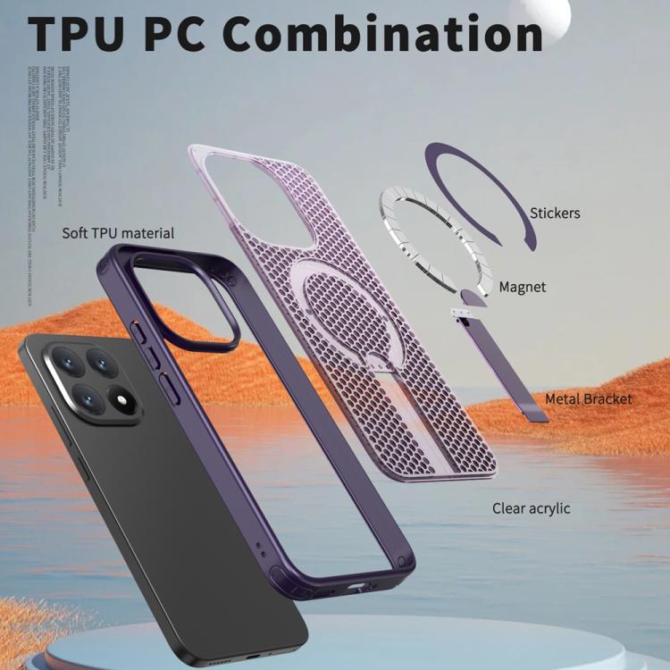 For Xiaomi 15T 5G Honeycomb Cooling MagSafe Holder Phone Case