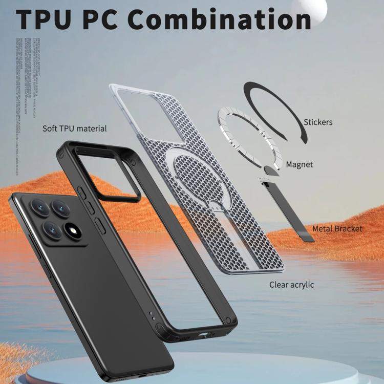 For Xiaomi 14T Pro Honeycomb Cooling MagSafe Holder Phone Case
