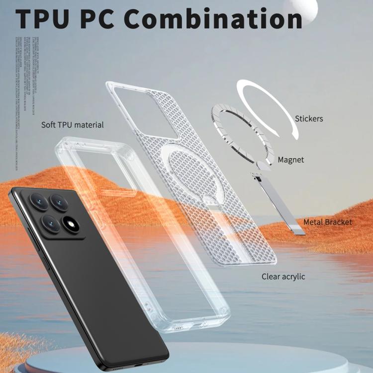 For Xiaomi 14T Pro Honeycomb Cooling MagSafe Holder Phone Case