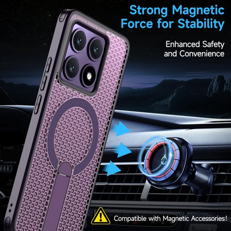 For Xiaomi 14T Pro Honeycomb Cooling MagSafe Holder Phone Case