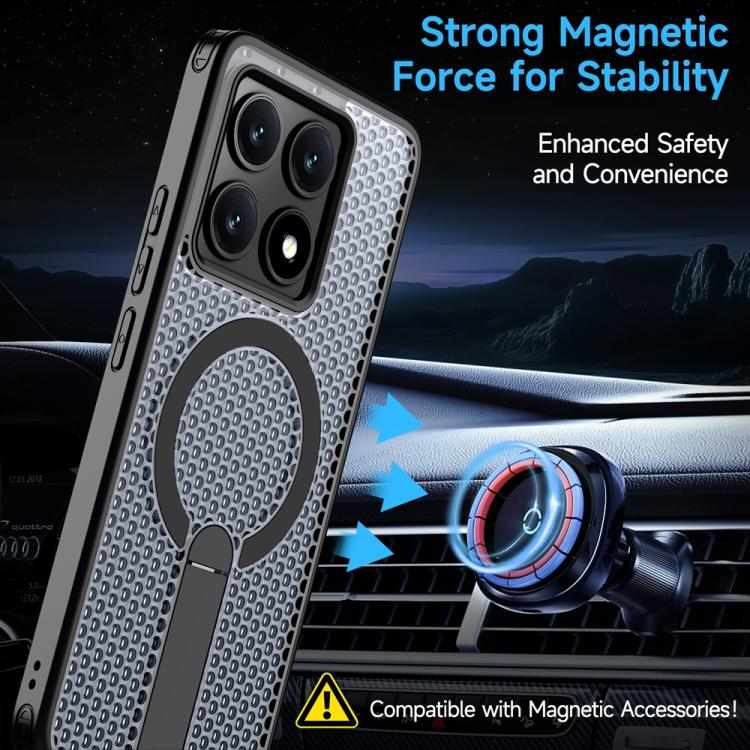 For Xiaomi 14T Honeycomb Cooling MagSafe Holder Phone Case