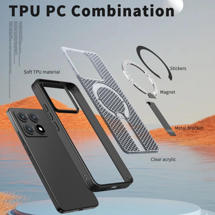 For Xiaomi 14T Honeycomb Cooling MagSafe Holder Phone Case