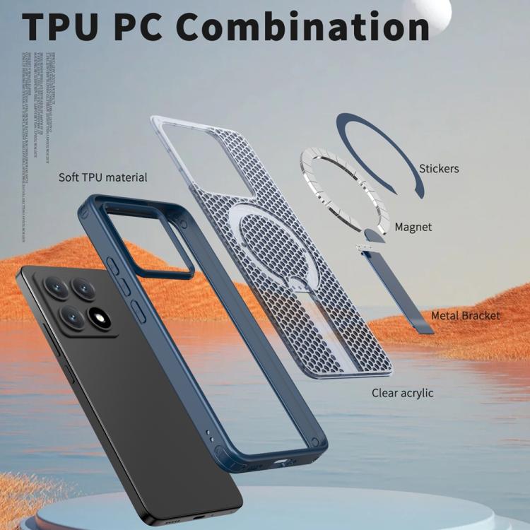 For Xiaomi 14T Honeycomb Cooling MagSafe Holder Phone Case
