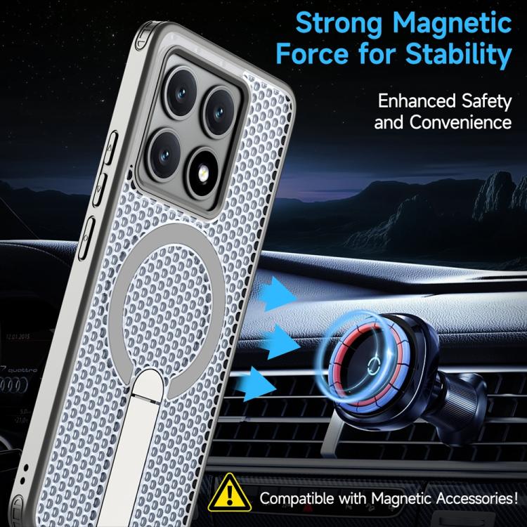 For Xiaomi 14T Honeycomb Cooling MagSafe Holder Phone Case