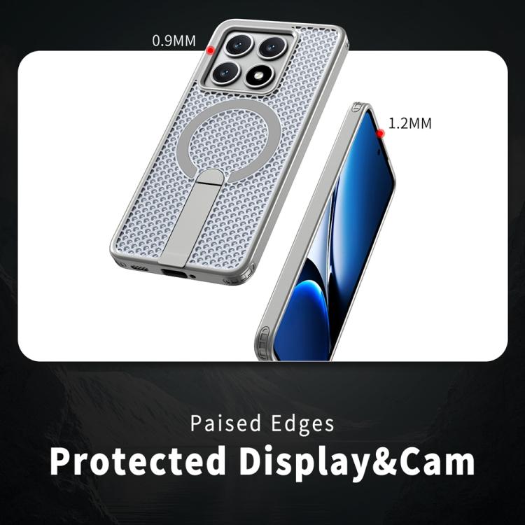 For Xiaomi 14T Honeycomb Cooling MagSafe Holder Phone Case
