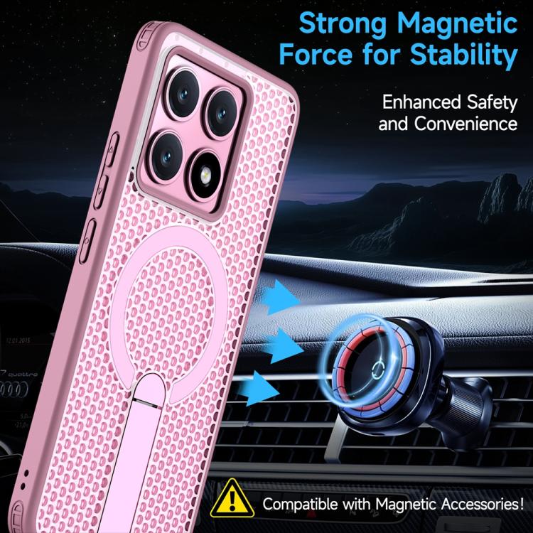 For Xiaomi 14T Honeycomb Cooling MagSafe Holder Phone Case