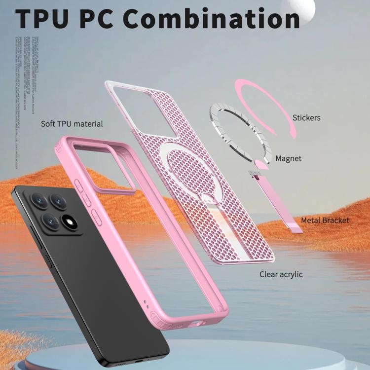 For Xiaomi 14T Honeycomb Cooling MagSafe Holder Phone Case