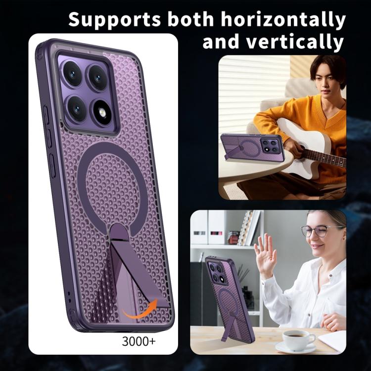 For Xiaomi 14T Honeycomb Cooling MagSafe Holder Phone Case