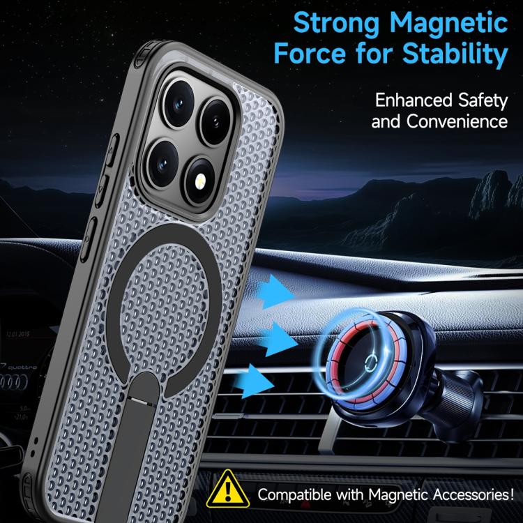 For Xiaomi 17 Honeycomb Cooling MagSafe Holder Phone Case