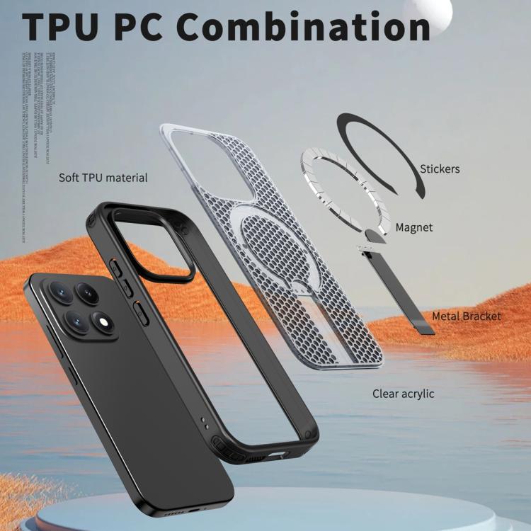 For Xiaomi 17 Honeycomb Cooling MagSafe Holder Phone Case