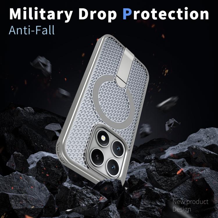 For Xiaomi 17 Honeycomb Cooling MagSafe Holder Phone Case