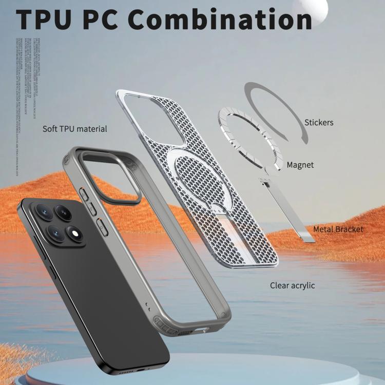 For Xiaomi 17 Honeycomb Cooling MagSafe Holder Phone Case