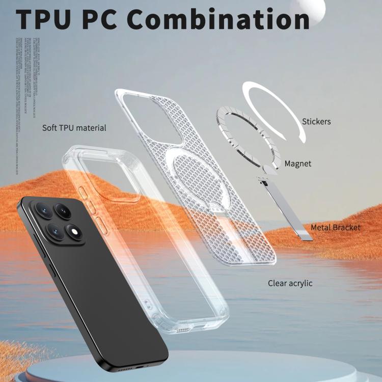 For Xiaomi 17 Honeycomb Cooling MagSafe Holder Phone Case